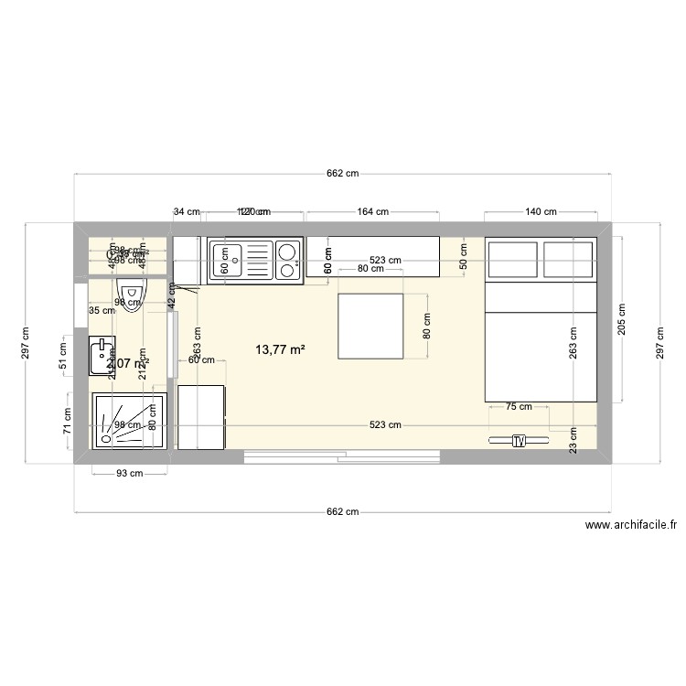 PETIT AVEC MEUBLE. Plan de 0 pièce et 0 m2