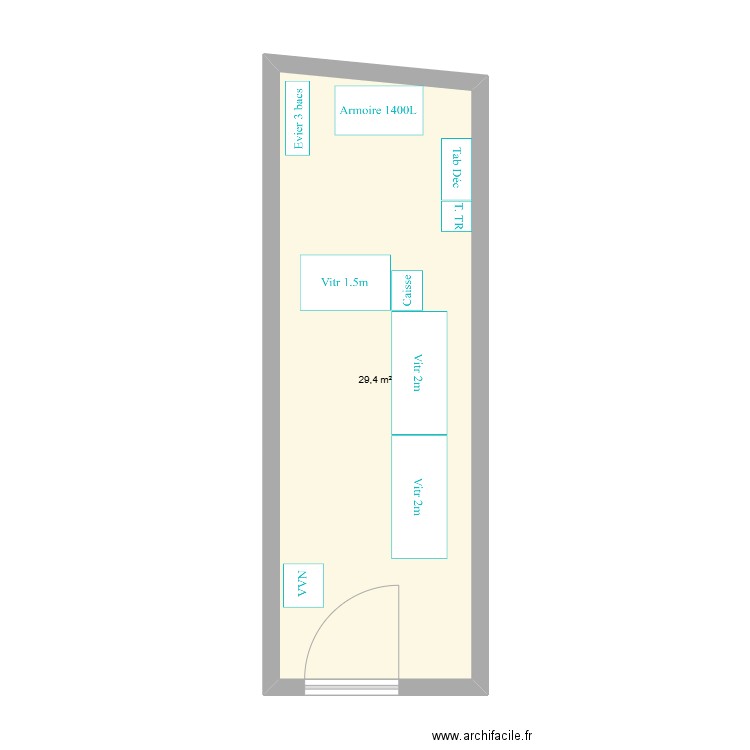 Plan PDVFR Ouardia. Plan de 1 pièce et 29 m2