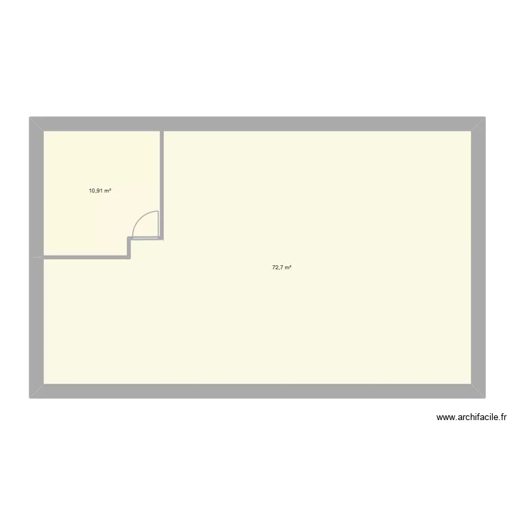 Etage maison. Plan de 2 Pièces et 84 m²