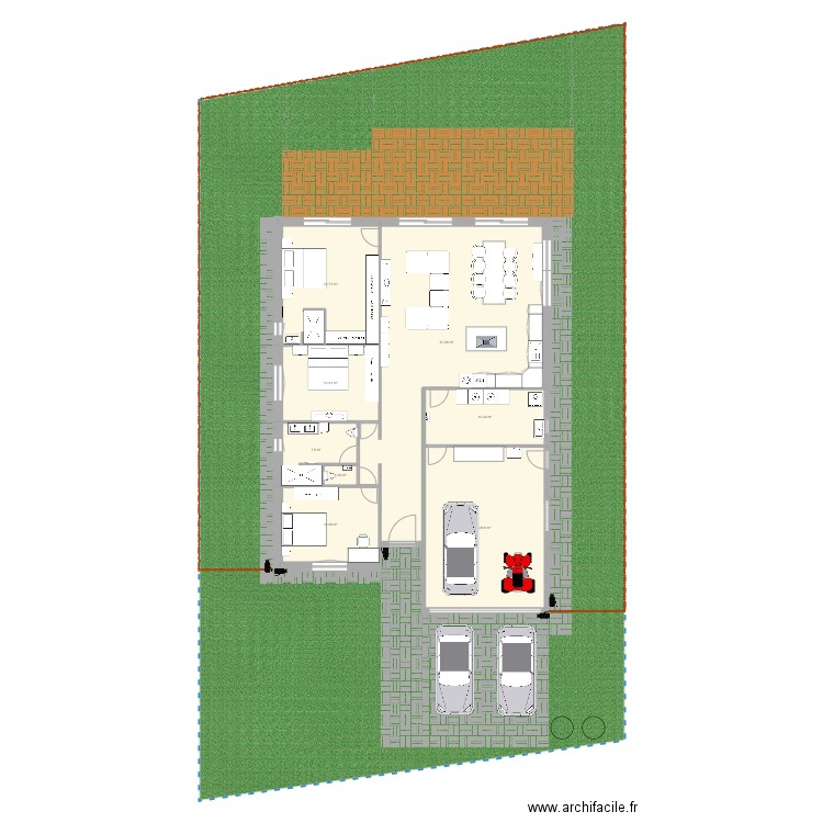 maison. Plan de 8 pièces et 181 m2
