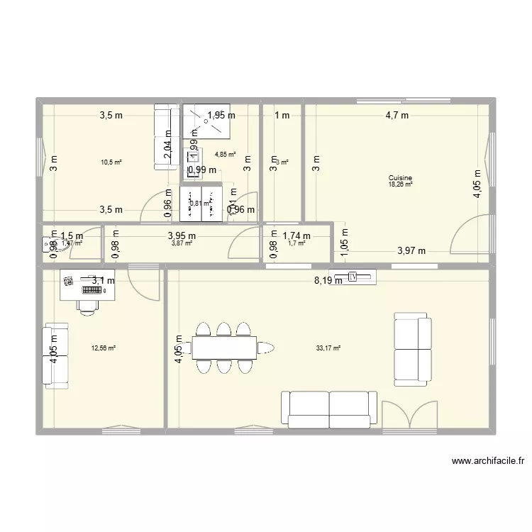 UR ONEA ETAGE VDEf 4. Plan de 10  et 90 m²