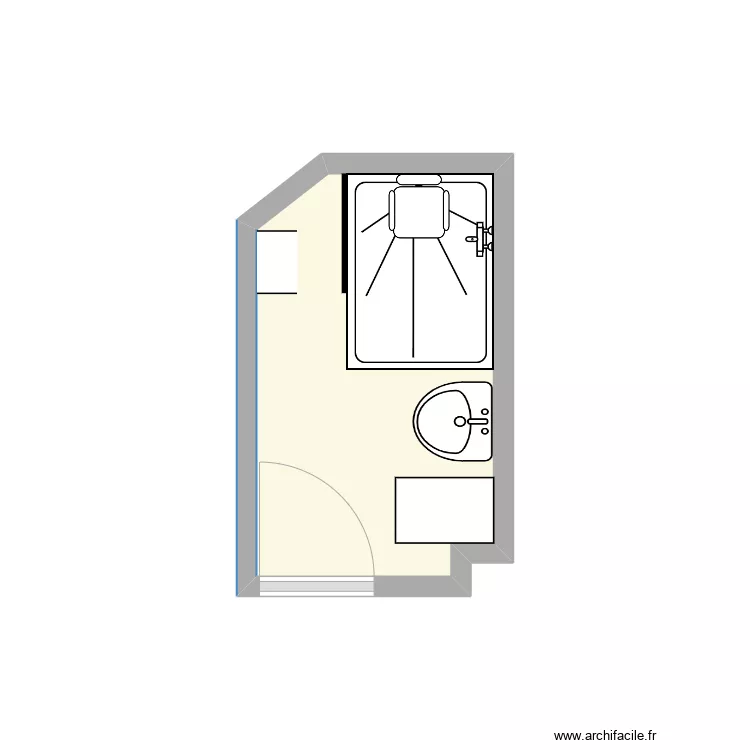 SDB DERVILLE amenage. Plan de SDB DERVILLE amenage. Plan de