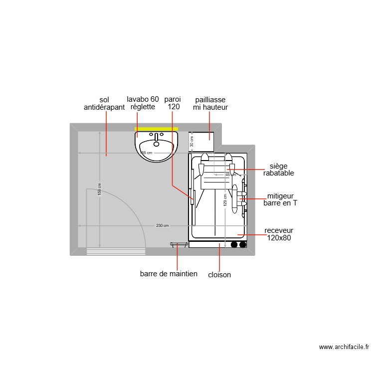 rieu. Plan de 1 pièce et 4 m2