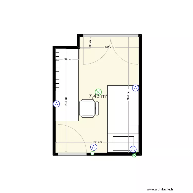 petite chambre. Plan de petite chambre. Plan de