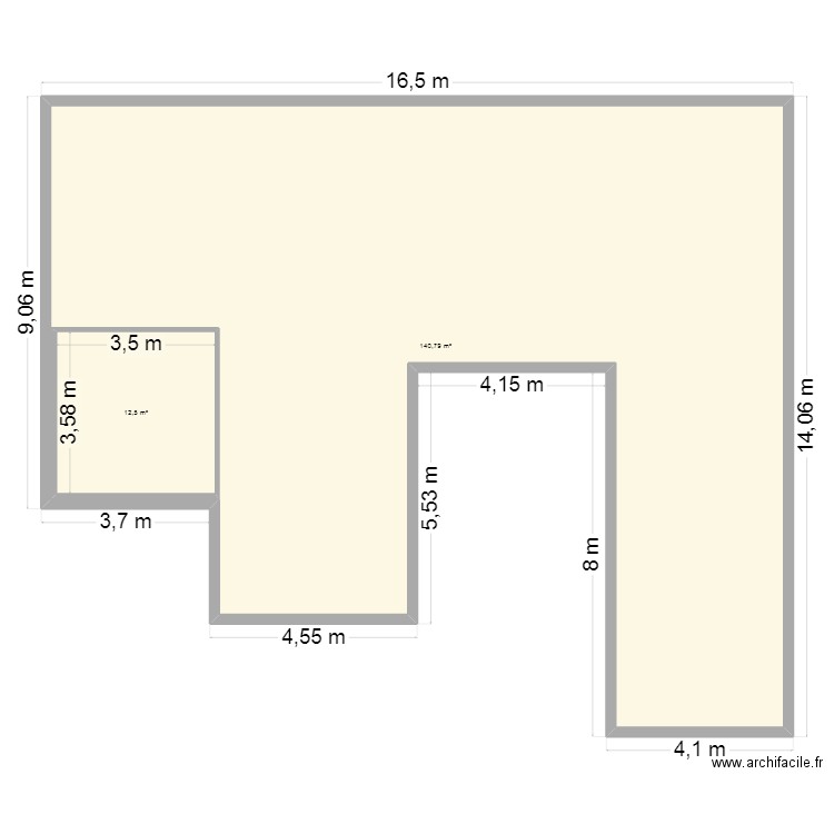 nayann. Plan de 2 pièces et 167 m2