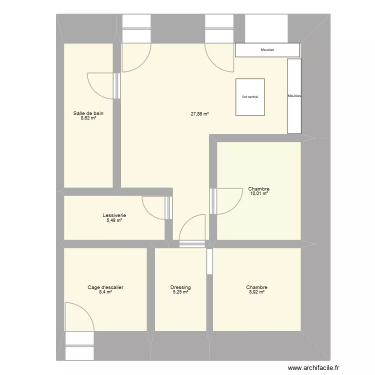 J&eacute;r&eacute;my. Plan de 7  et 75 m²