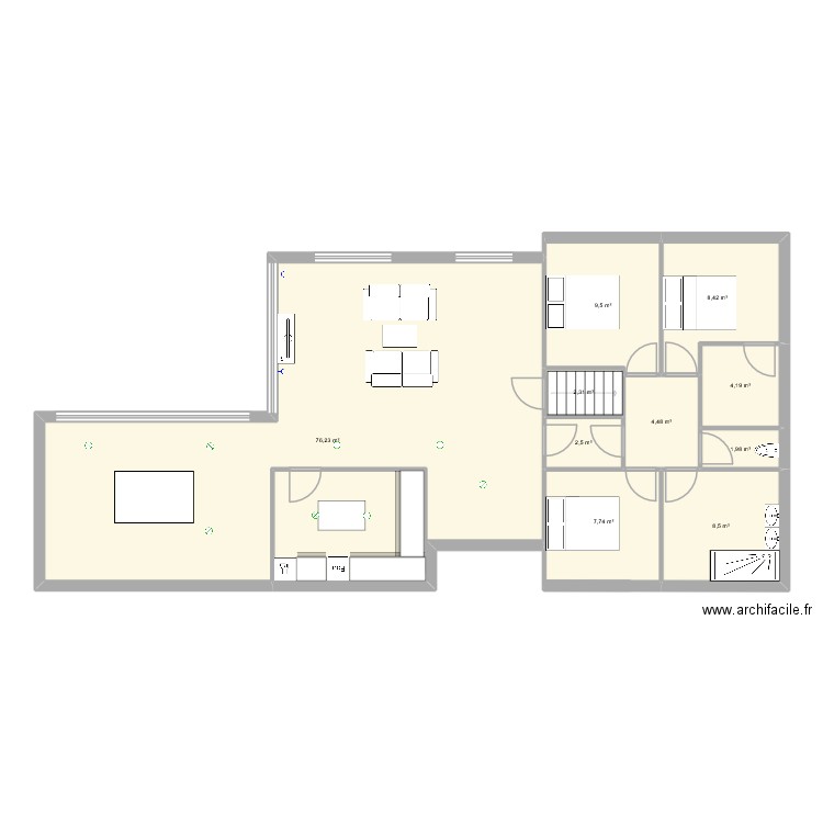 Maison.T. Plan de 10 pièces et 126 m2