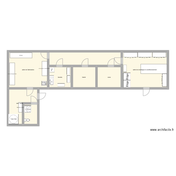 labo. Plan de 8 pièces et 94 m2