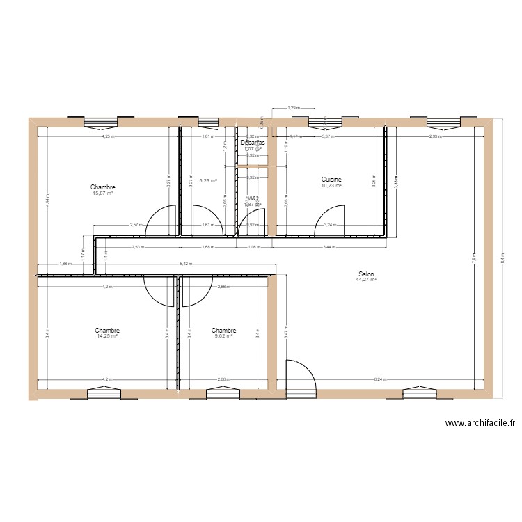 PLAN PARAILLO. Plan de 8 pièces et 102 m2