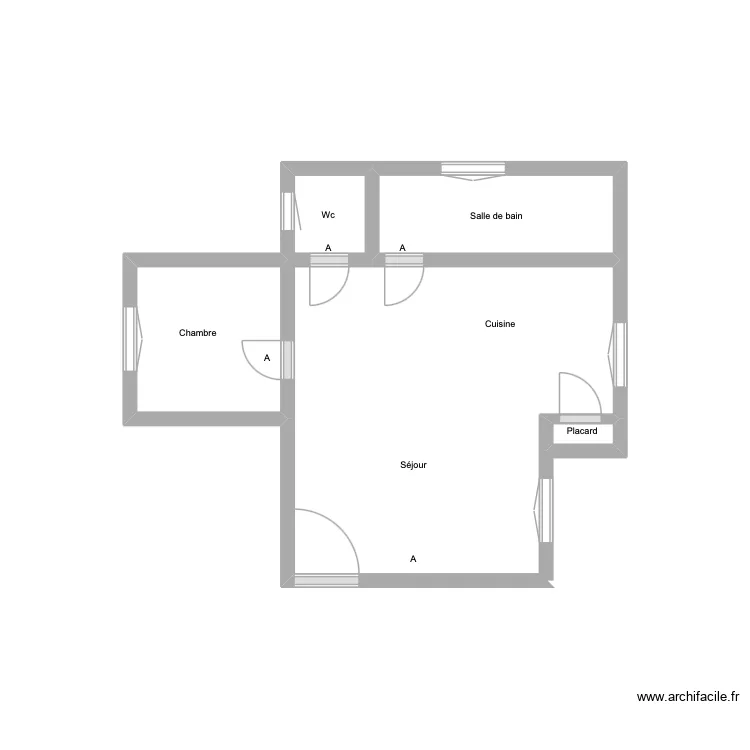 Logement 2-Sci Bertrand. Plan de 5  et 8 m²