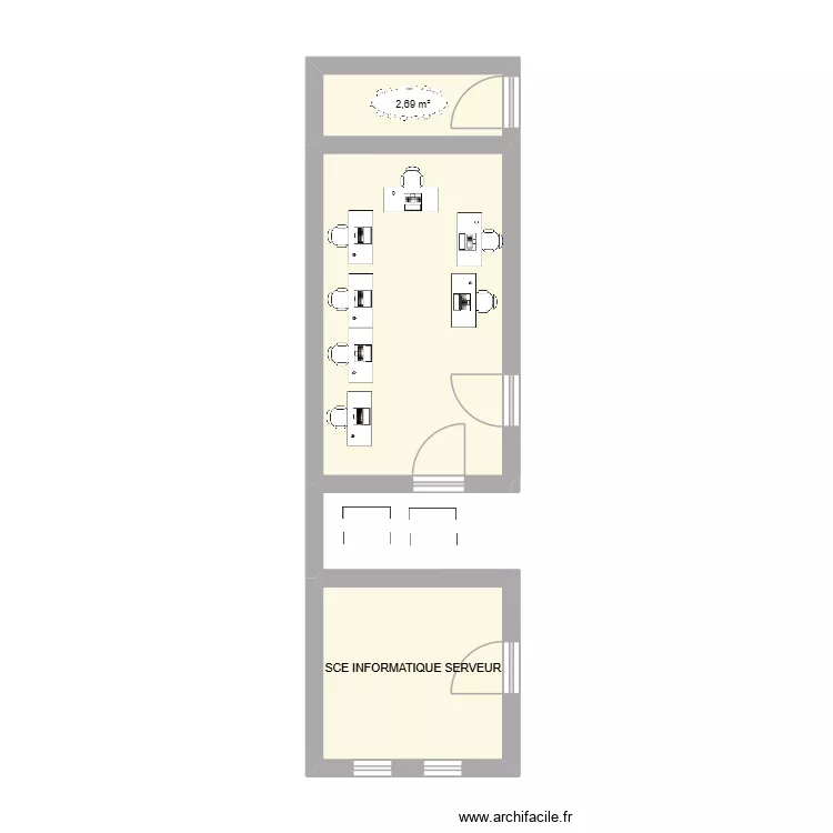COMMERCIAL + INFORMATIQUE + MATERIEL BUREAU. Plan de 6  et 48 m²