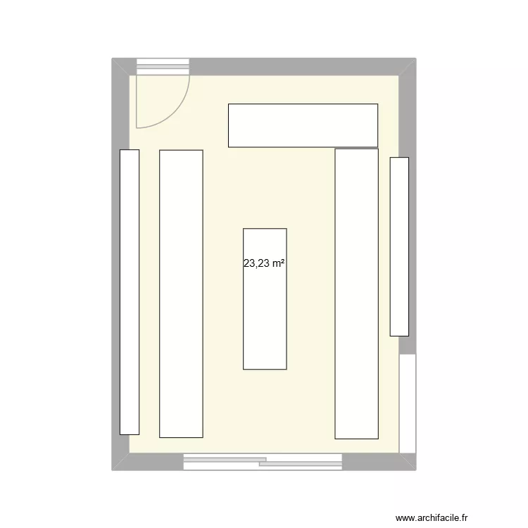 plan magasin. Plan de 1  et 23 m²