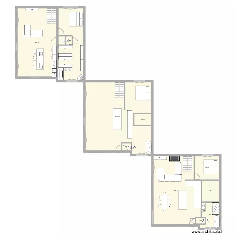 &eacute;tage de vie Laet original. Plan de 11  et 272 m²
