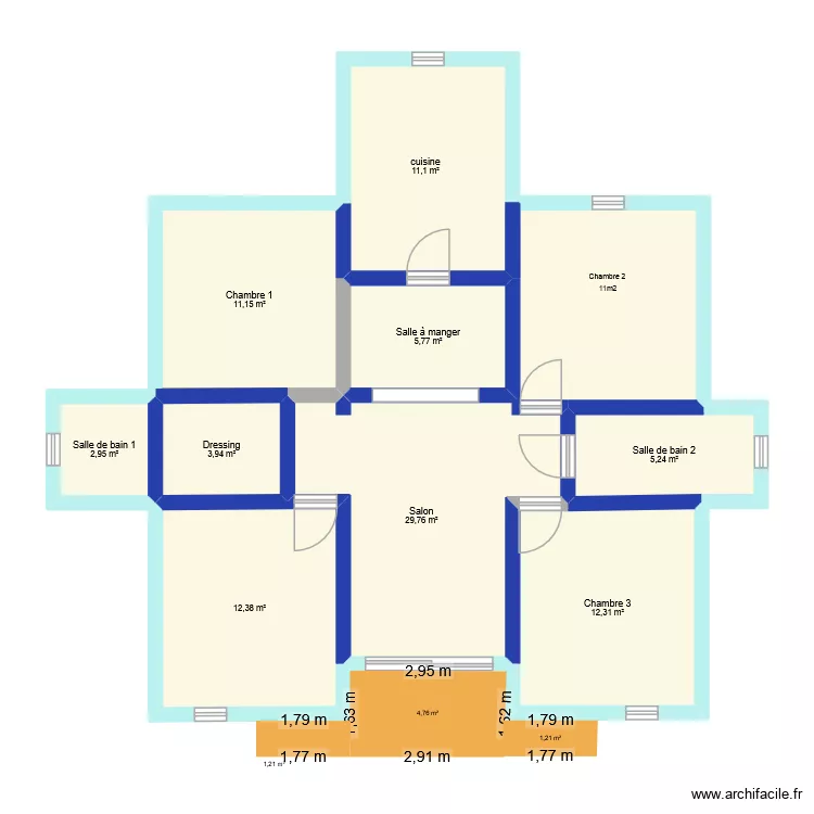 Ma maison 5. Plan de 9  et 95 m²