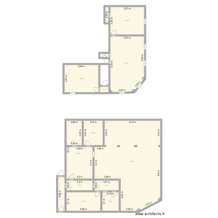 PLAN ETAGE SPA N-G. Plan de 14 pièces et 320 m2