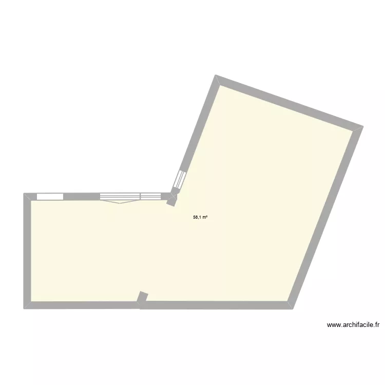 B01. Plan de 1 pièce et 58 m²