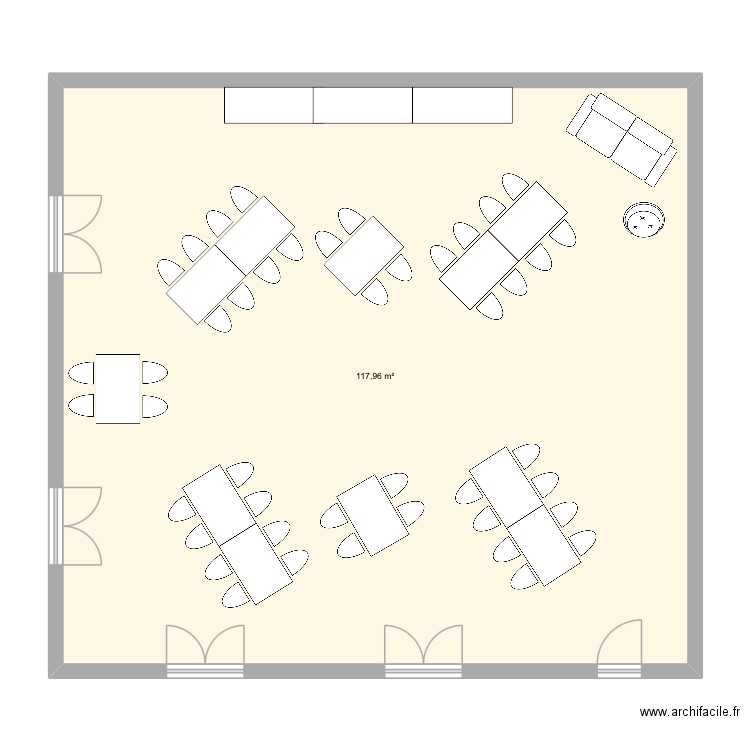 Mariage. Plan de 1 pièce et 118 m2