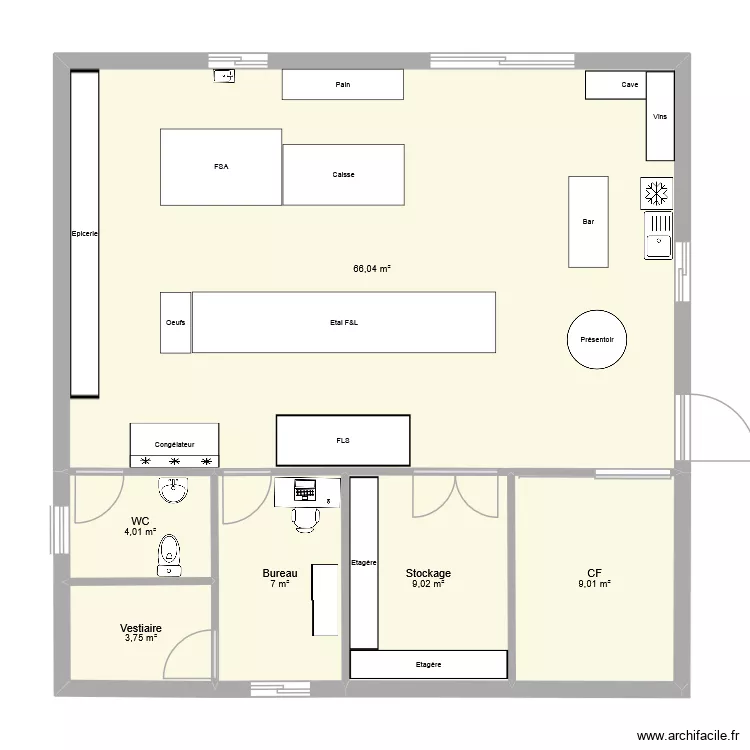Plan Gauriaguet 2. Plan de 6 pièces et 99 m²