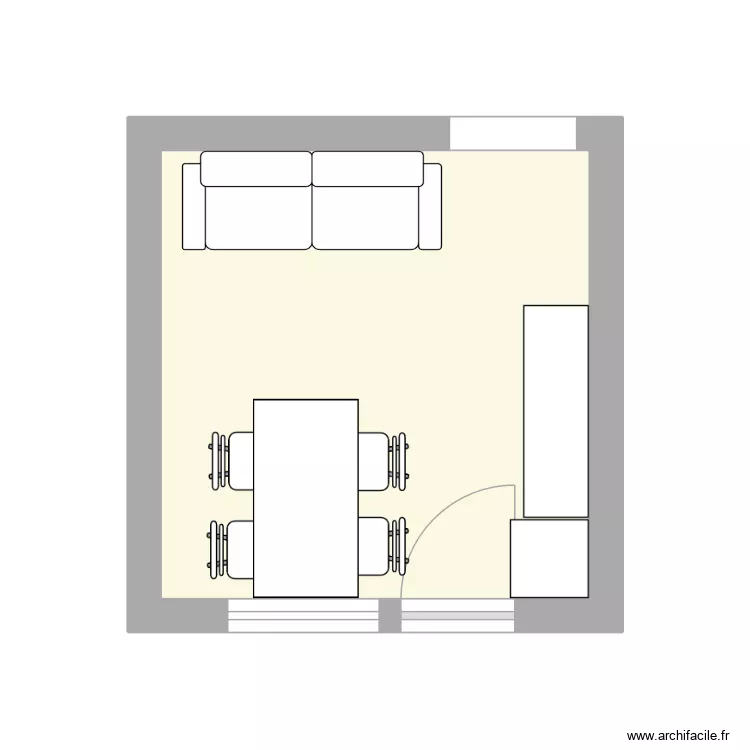 bureau V. Plan de 1 pièce et 11 m²