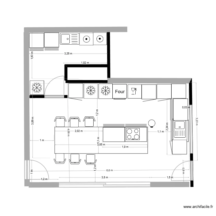 cuisine seba  evier sous fenetre 26 09. Plan de 