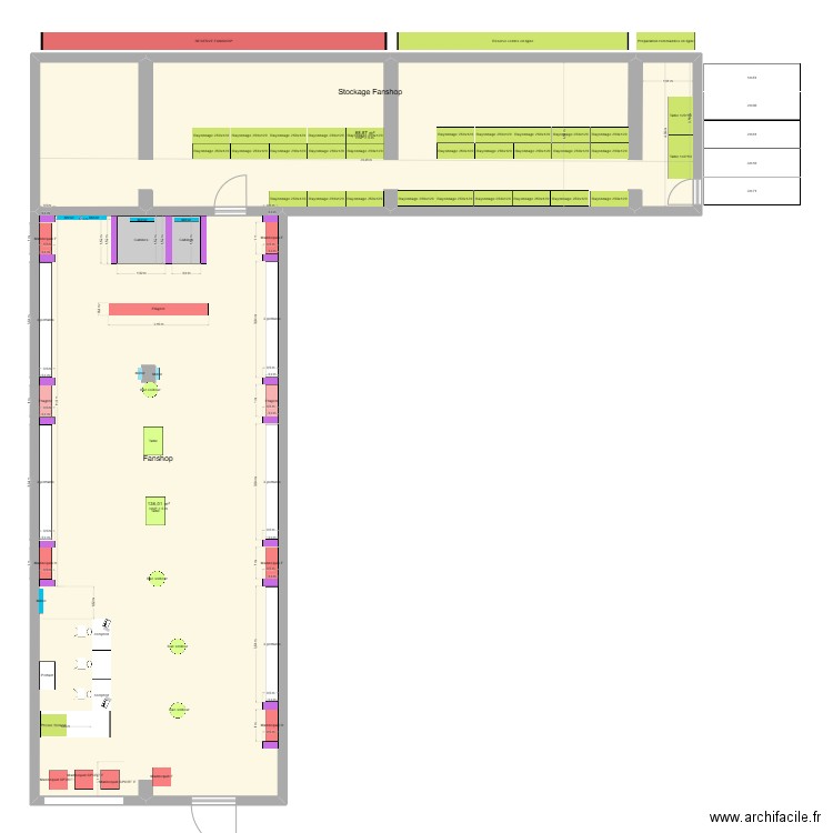 Nouveau stade_Fanshop. Plan de 3 pièces et 377 m2