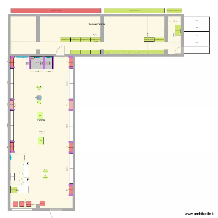 Nouveau stade_Fanshop. Plan de 