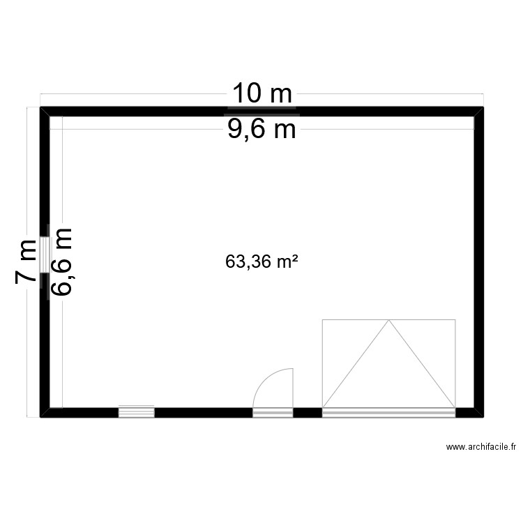 garage1. Plan de 1 pièce et 63 m2