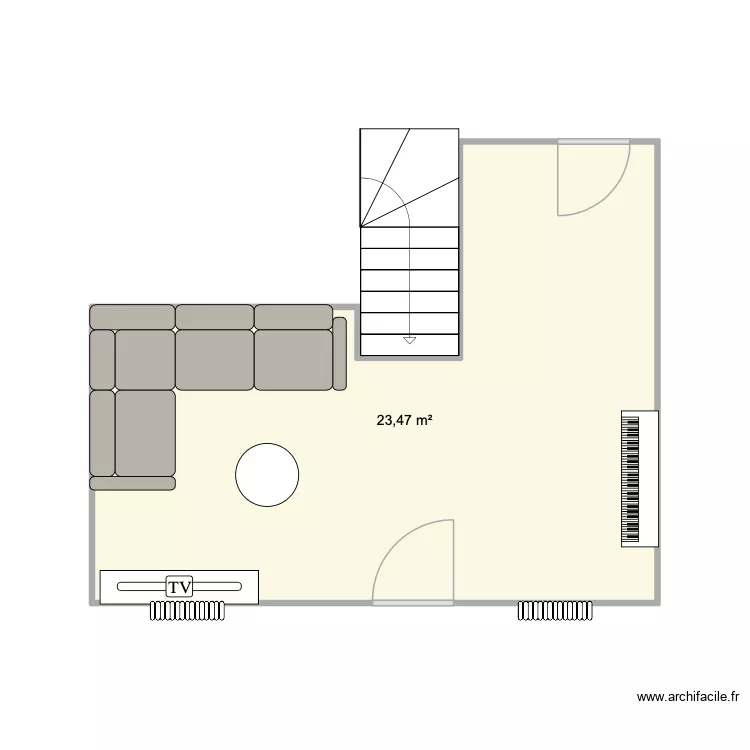 salon. Plan de 1 Pièce et 23 m² salon. Plan de 1 Pièce et 23 m²
