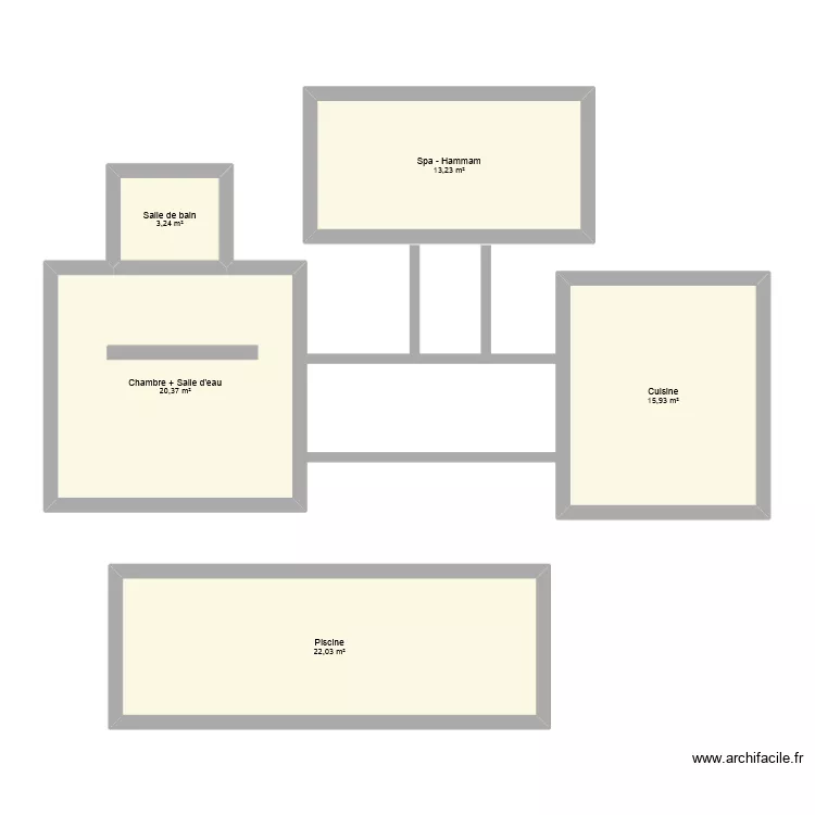 Grande Ravine. Plan de 5 pièces et 75 m²