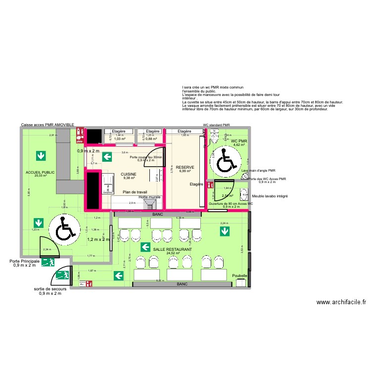 Plan d'implatation BELLY 1.12. Plan de 10 pièces et 72 m2