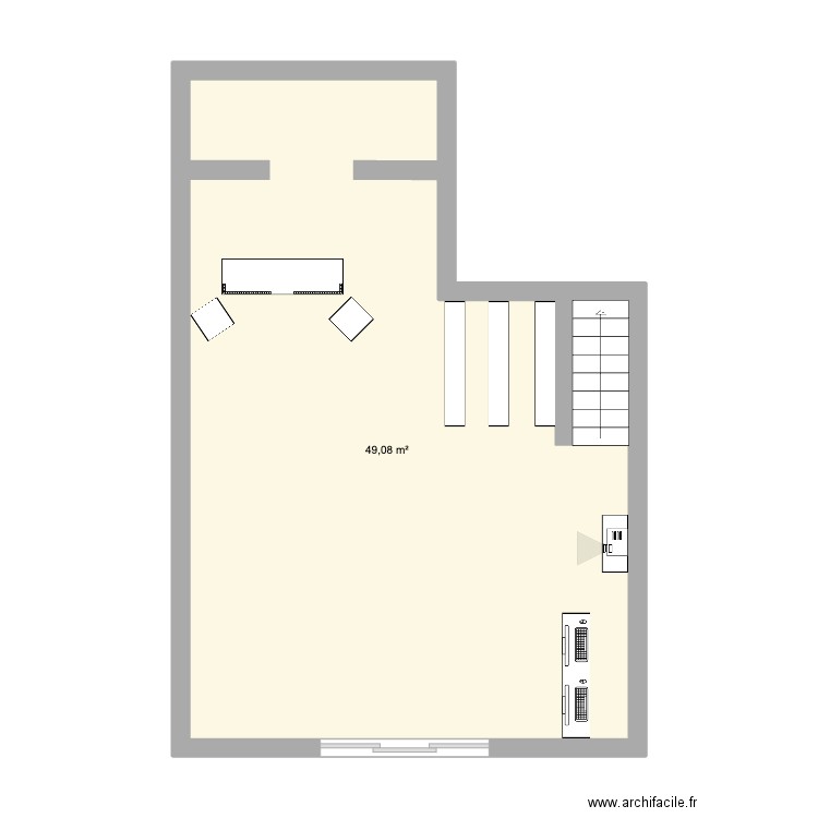 noctilus. Plan de 1 pièce et 49 m2