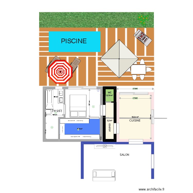 PLAN MAISON COMPLET. Plan de 4 pièces et 19 m2