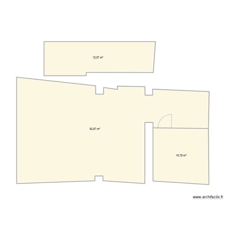 Salon. Plan de 3 pièces et 76 m2