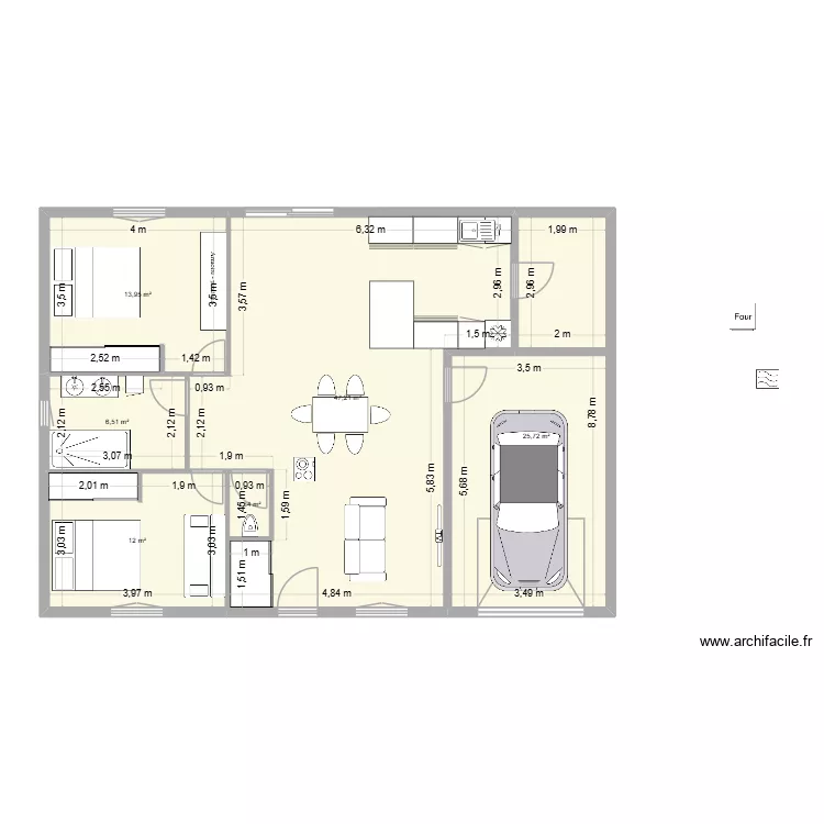 Projet 1. Plan de 6 et 107 m² Projet 1. Plan de 6 et 107 m²