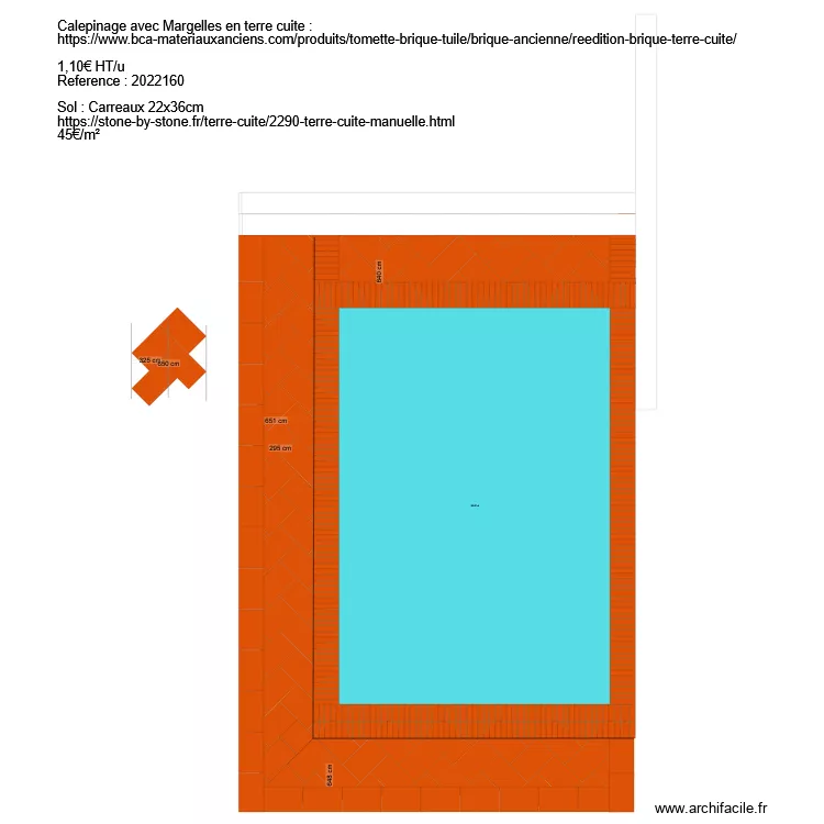Calepinage sol 220x360. Plan de 
