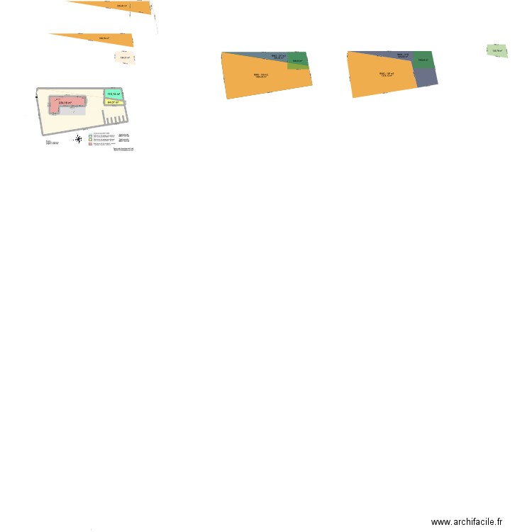 PCMI - proposition -1m. Plan de 3 pièces et 408 m2