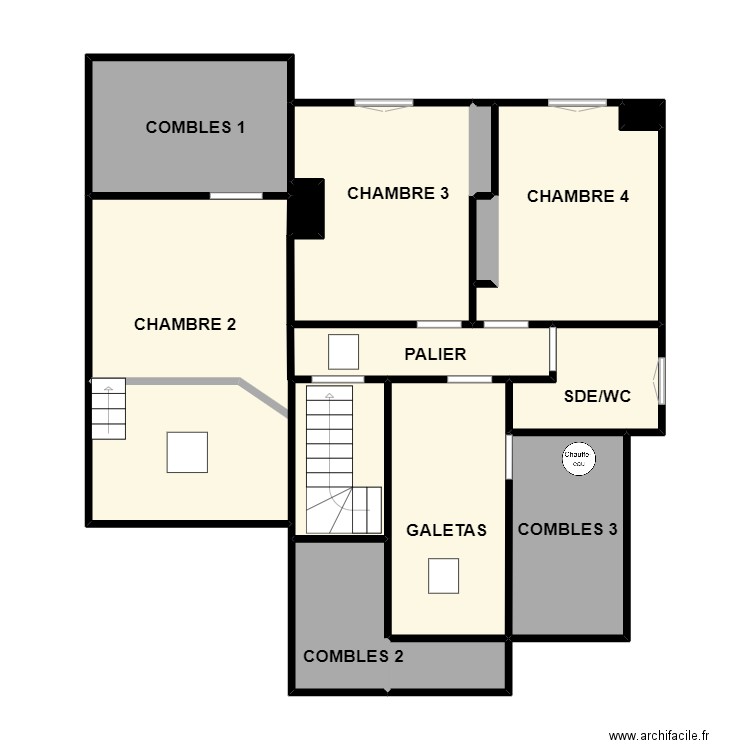 SCHOEMAEFER 1. Plan de 14 pièces et 82 m2