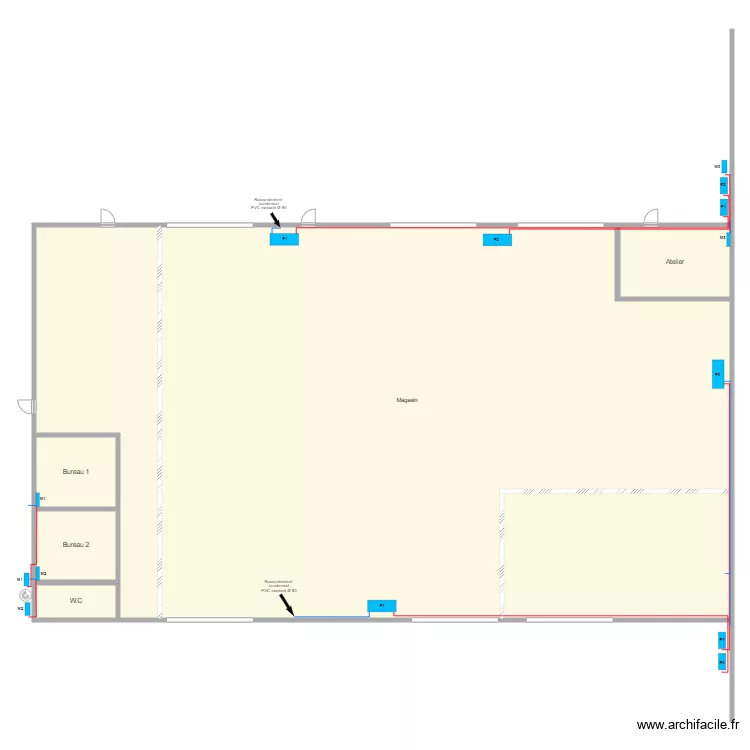 D\'angle V2. Plan de 7  et 883 m²