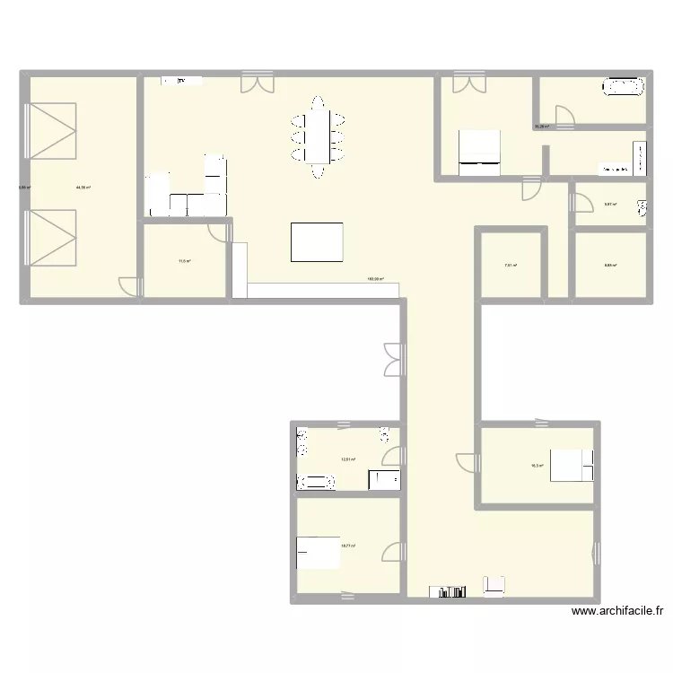 maison 1. Plan de 11  et 347 m²