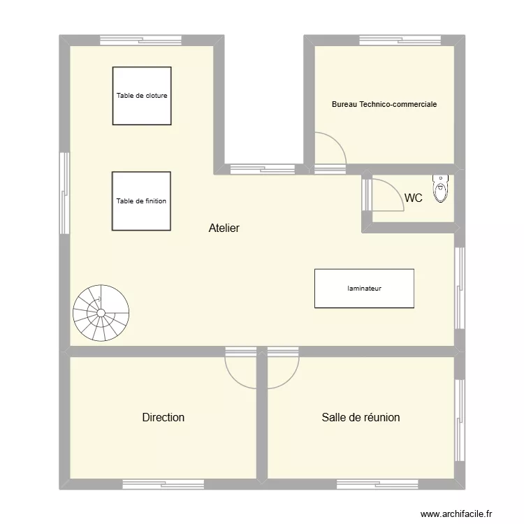Etage 1. Plan de 5  et 91 m²