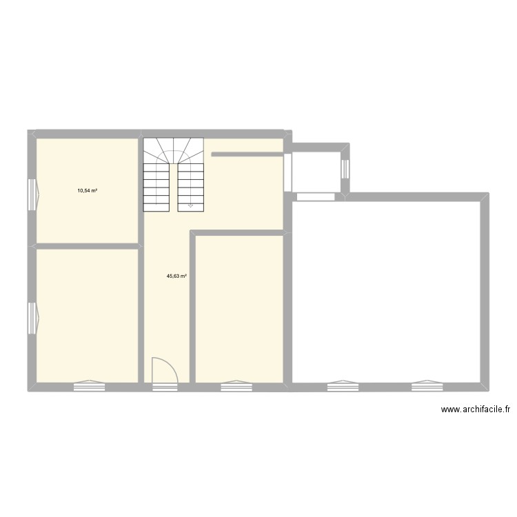 DEKOUVERTE. Plan de 2 pièces et 56 m2