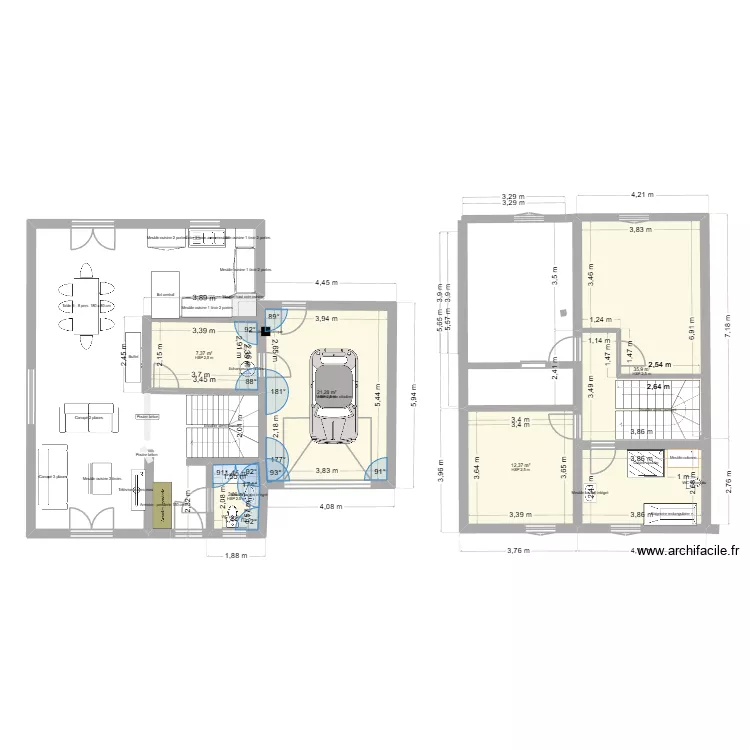 Plan N&deg;1. Plan de 5  et 80 m²