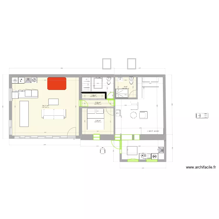 TREVOES P1 ALTERNATIVE 3. Plan de 