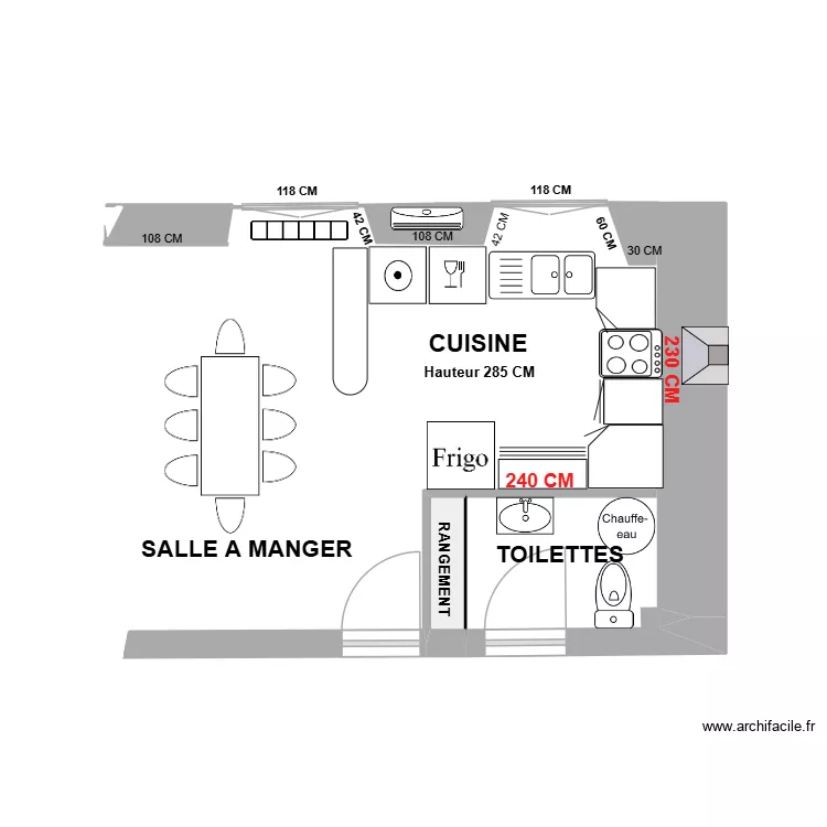 SCI LE POUZIN  APPARTEMENT  JDP cuisine 2. Plan de 4 pièces et 2 m²