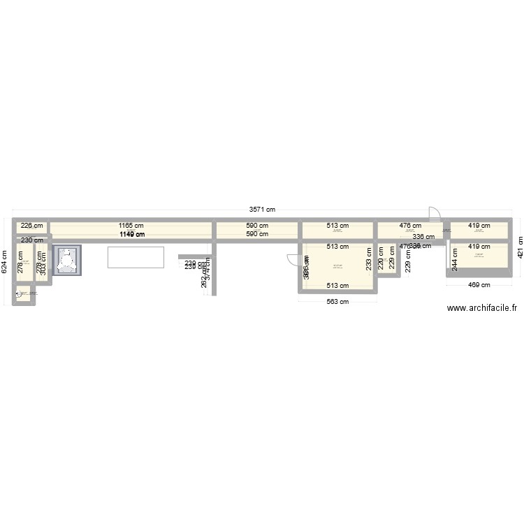 SERVICE TECHNIQUE. Plan de 15 pièces et 78 m2