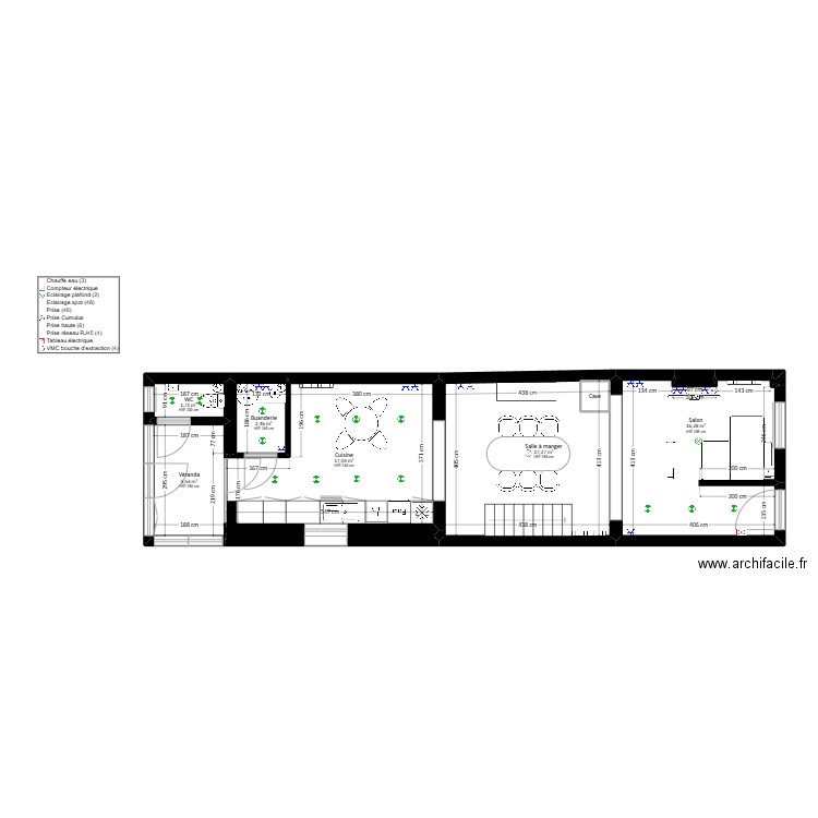 Projet Gendebien. Plan de 24 pièces et 142 m2