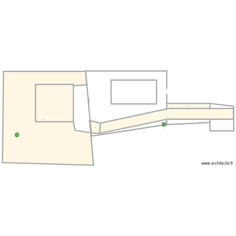 Plan 2 maisons. Plan de 6 pièces et 1500 m2