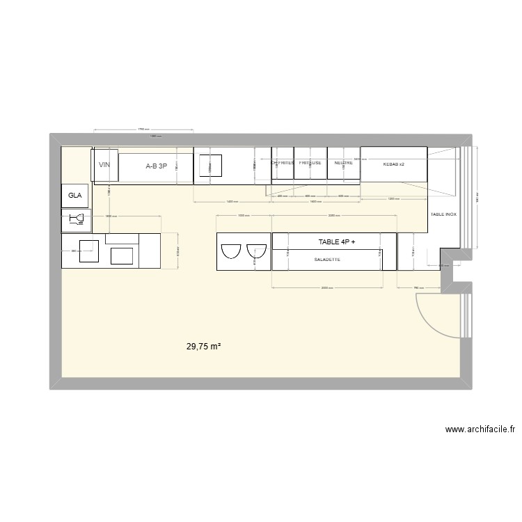 FRAU. Plan de 1 pièce et 30 m2