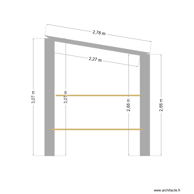 Palier 3 eme etage a fermer pour le froid. Plan de Palier 3 eme etage a fermer pour le froid. Plan de