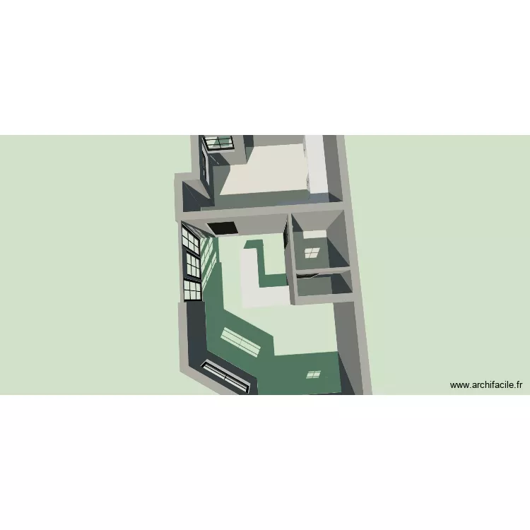 projet arudy option 1. Plan de 3  et 18 m²